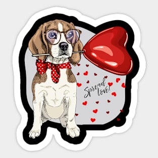 dog spread love Sticker